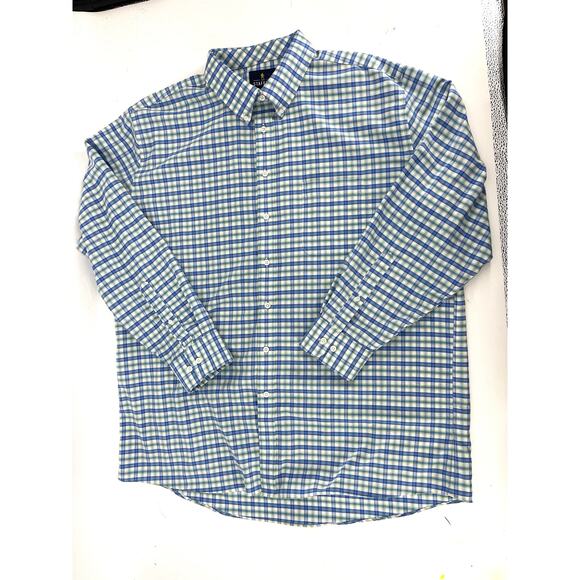 Stafford‎ Men's Blue Green Wrinkle Free Fitted Check Shirt 60% cotton 18 34-35 - Picture 4 of 5